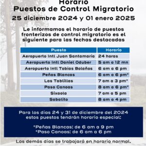 Horarios de atención en puestos fronterizos Costa Rica